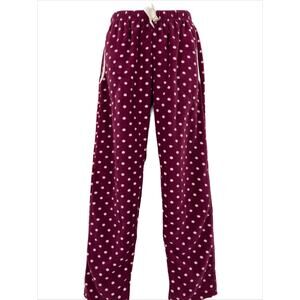 Polar Alt Pajama Bottom in Polka Dot Bordeaux Size Medium